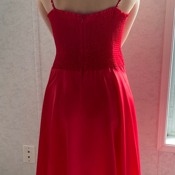 EUC Vintage 1970’s Gauguin Pour Elle Red Spaghetti Strap Taffeta Dress L - Picture 2 of 2